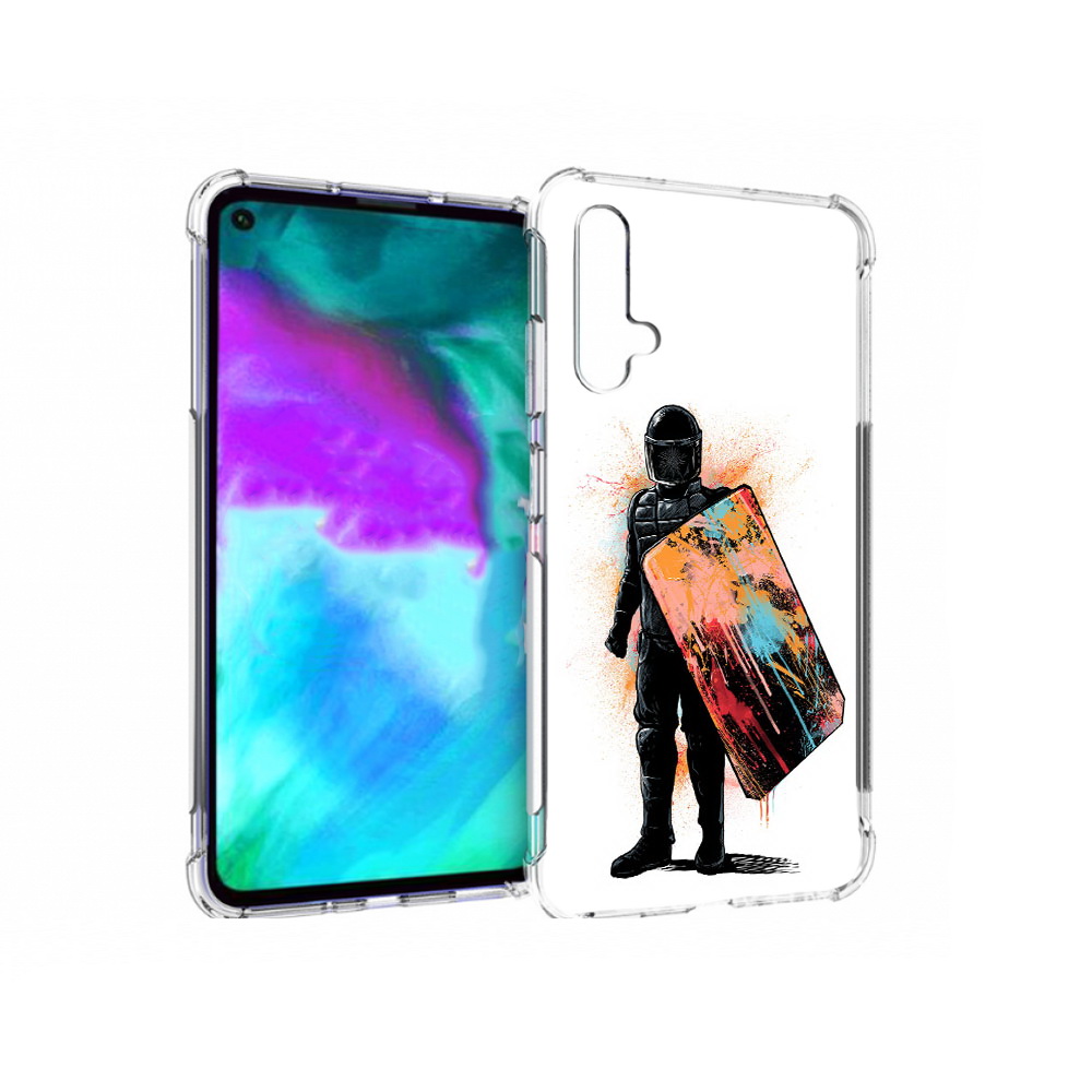 

Чехол бампер MyPads солдат с красочным щитом для Huawei nova 5T, Прозрачный, Tocco