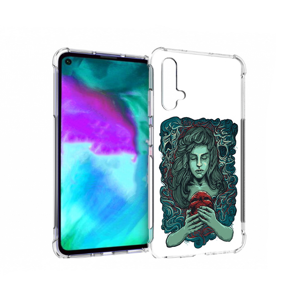 

Чехол бампер MyPads спящая девушка для Huawei nova 5T противоуда, Прозрачный, Tocco