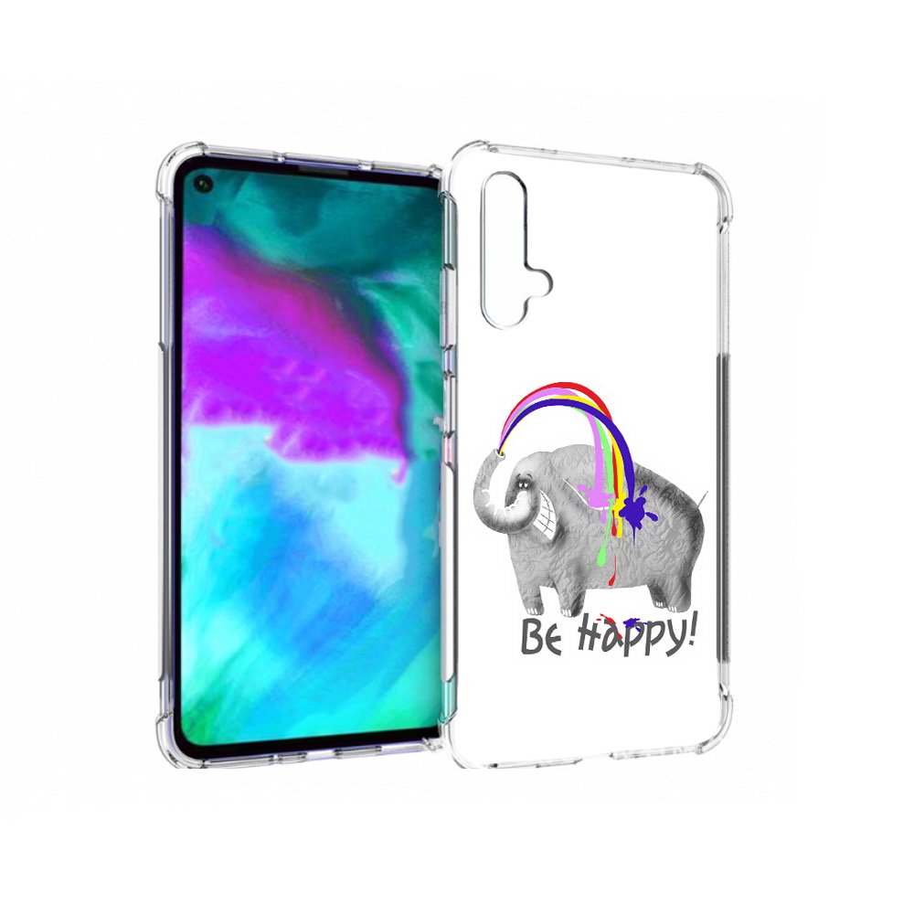 

Чехол бампер MyPads счастливый слон для Huawei nova 5T противоуд, Прозрачный, Tocco
