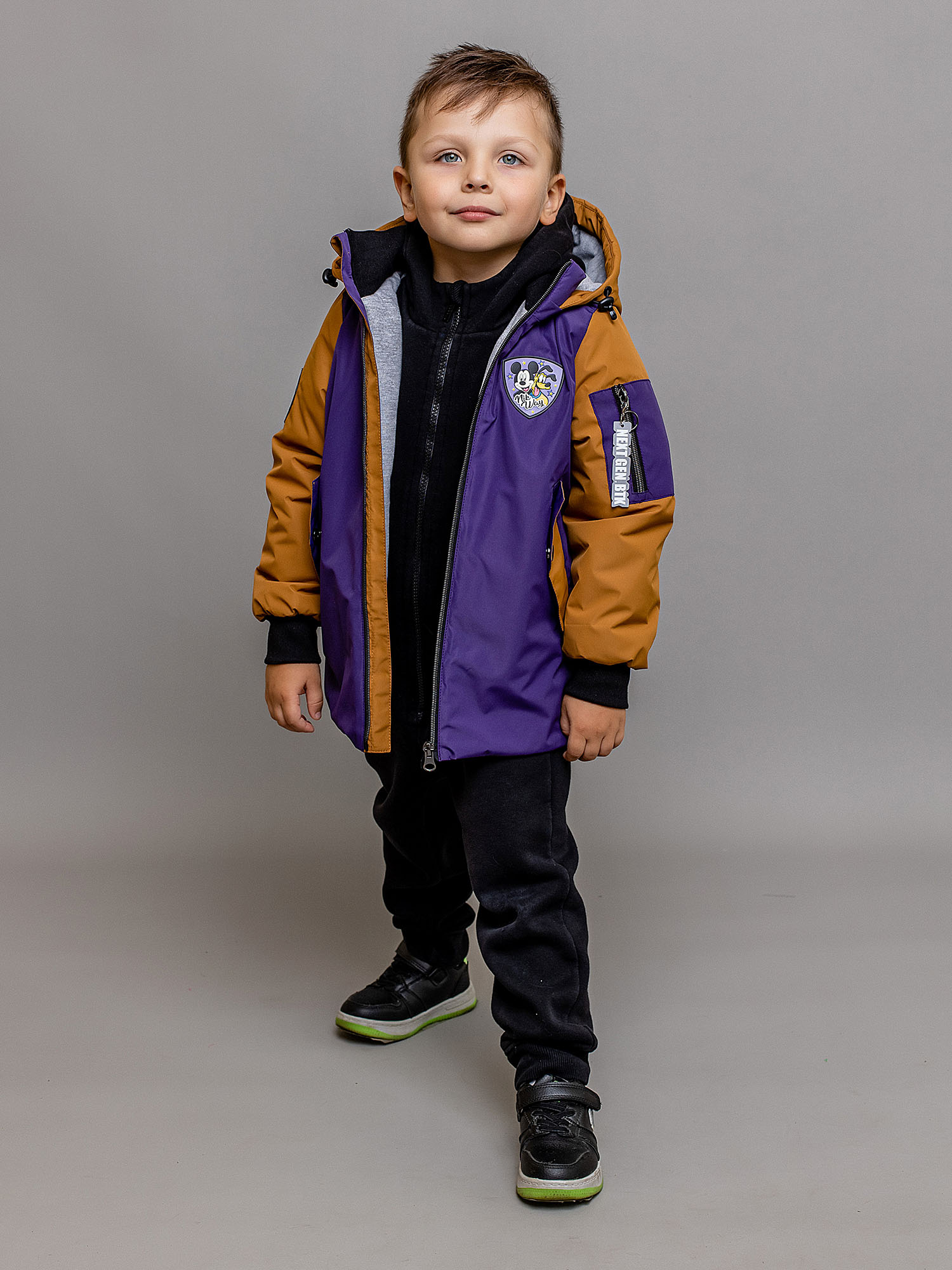 Куртка детская Batik Марек, темно-фиолетовый/охра, 80