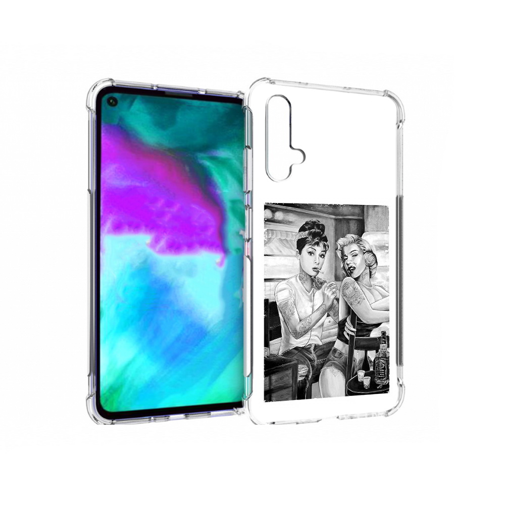 

Чехол бампер MyPads тату мастер для Huawei nova 5T противоударный, Прозрачный, Tocco