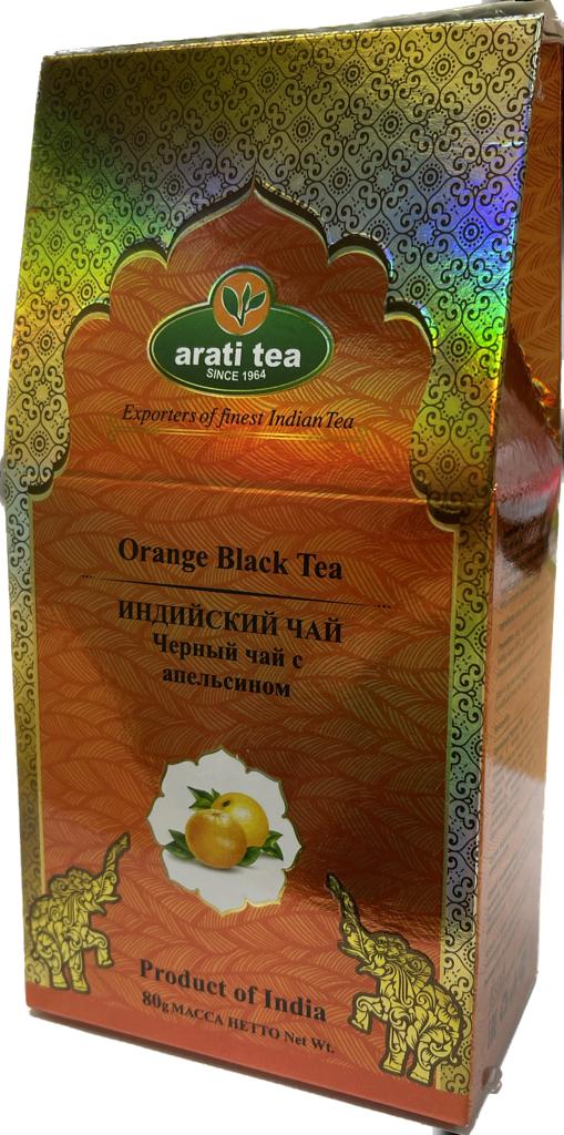 Чай черный Arati tea Orange Black Tea Ассам с апельсином, 80 г