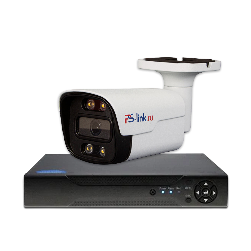 Комплект видеонаблюдения AHD 2Мп Ps-Link KIT-C201HDC 1 уличная камера FullColor