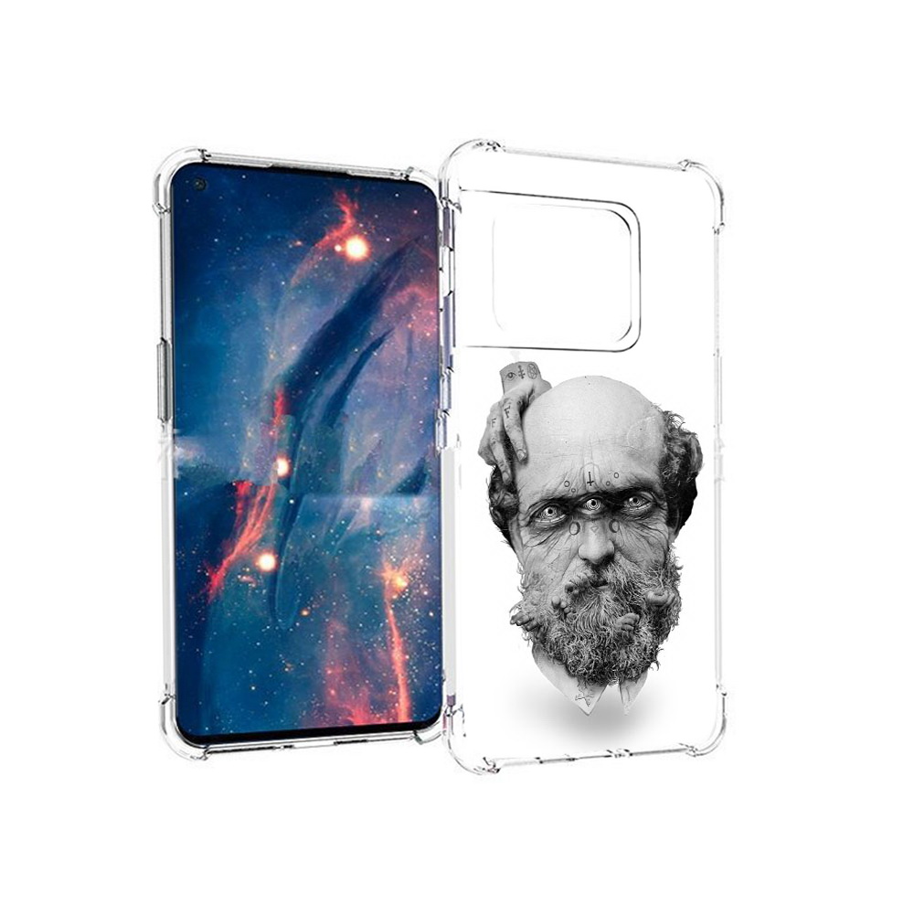 

Чехол MyPads Tocco для OnePlus 10 Pro страшный бородатый мужчина абстракция, Прозрачный, Tocco