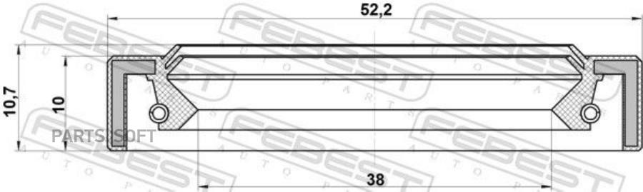 

Сальник Привода 38.1X52.2X10X10.7 FEBEST 95iay40521011r