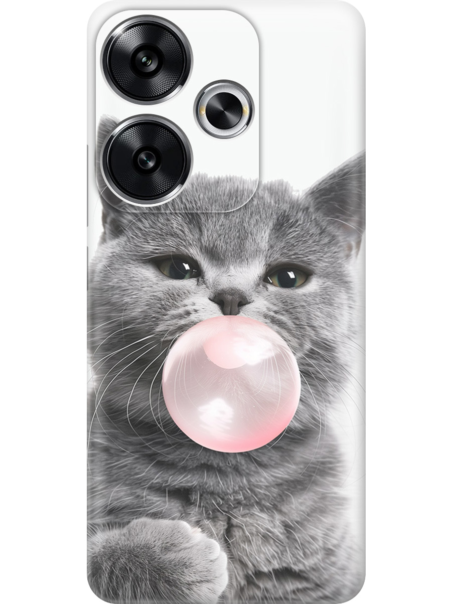 

Силиконовый чехол на Xiaomi Redmi Turbo 3 / Poco F6 с принтом "Котик и жвачка", Прозрачный;белый;розовый;серый, 783980811