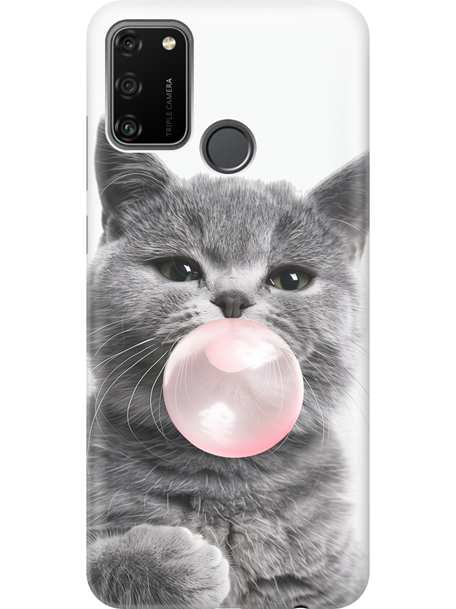 

Силиконовый чехол на Honor 9A с принтом "Котик и жвачка", Прозрачный;белый;розовый;серый, 722942011