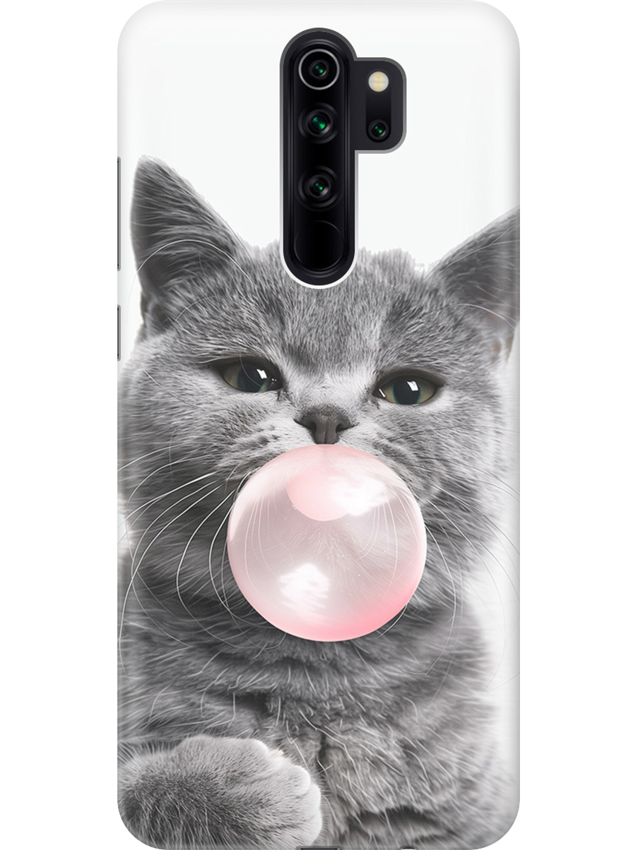 

Силиконовый чехол на Xiaomi Redmi Note 8 Pro с принтом "Котик и жвачка", Прозрачный;белый;розовый;серый, 721936311