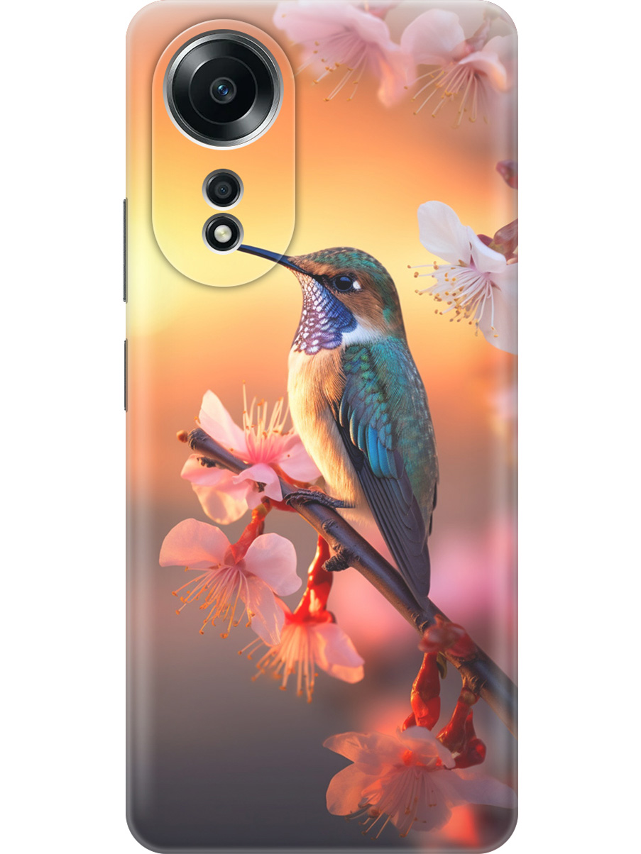 

Силиконовый чехол на Oppo A58 4G с принтом "Птичка и закат", Прозрачный;желтый;красный, 782630021