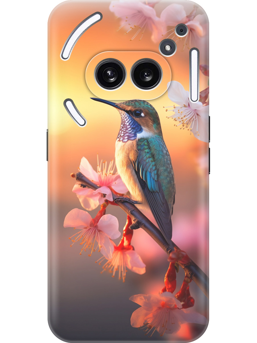 

Силиконовый чехол на Nothing Phone (2a) с принтом "Птичка и закат", Прозрачный;желтый;красный, 782627621
