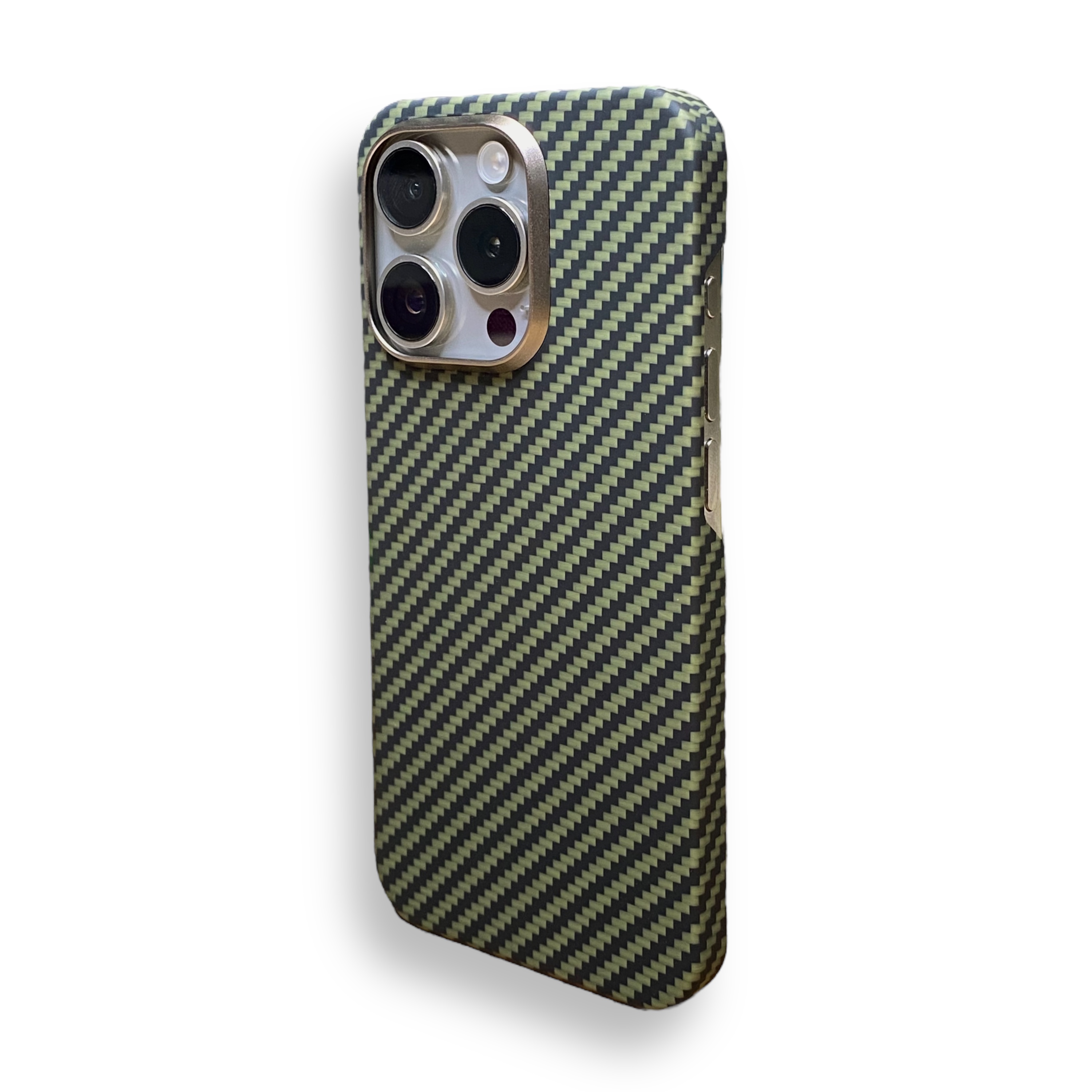 Чехол карбоновый для iPhone 15 Pro Max (MagSafe) Кевларовый из арамидного волокна