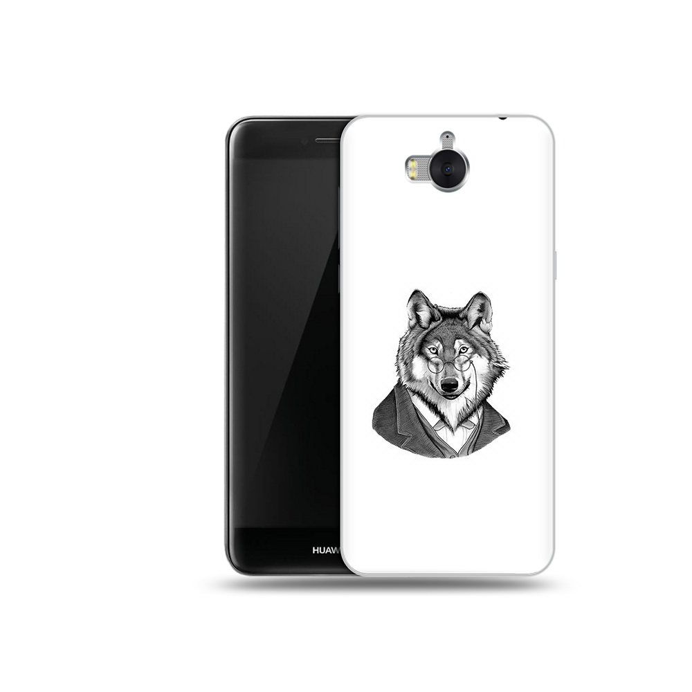 Чехол MyPads Tocco для Huawei Y5 волк в пиджаке (PT91582.58.266)