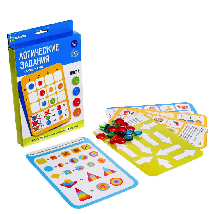 

Развивающая игра ZABIAKA Логические задания, с камешками марблс 5458122