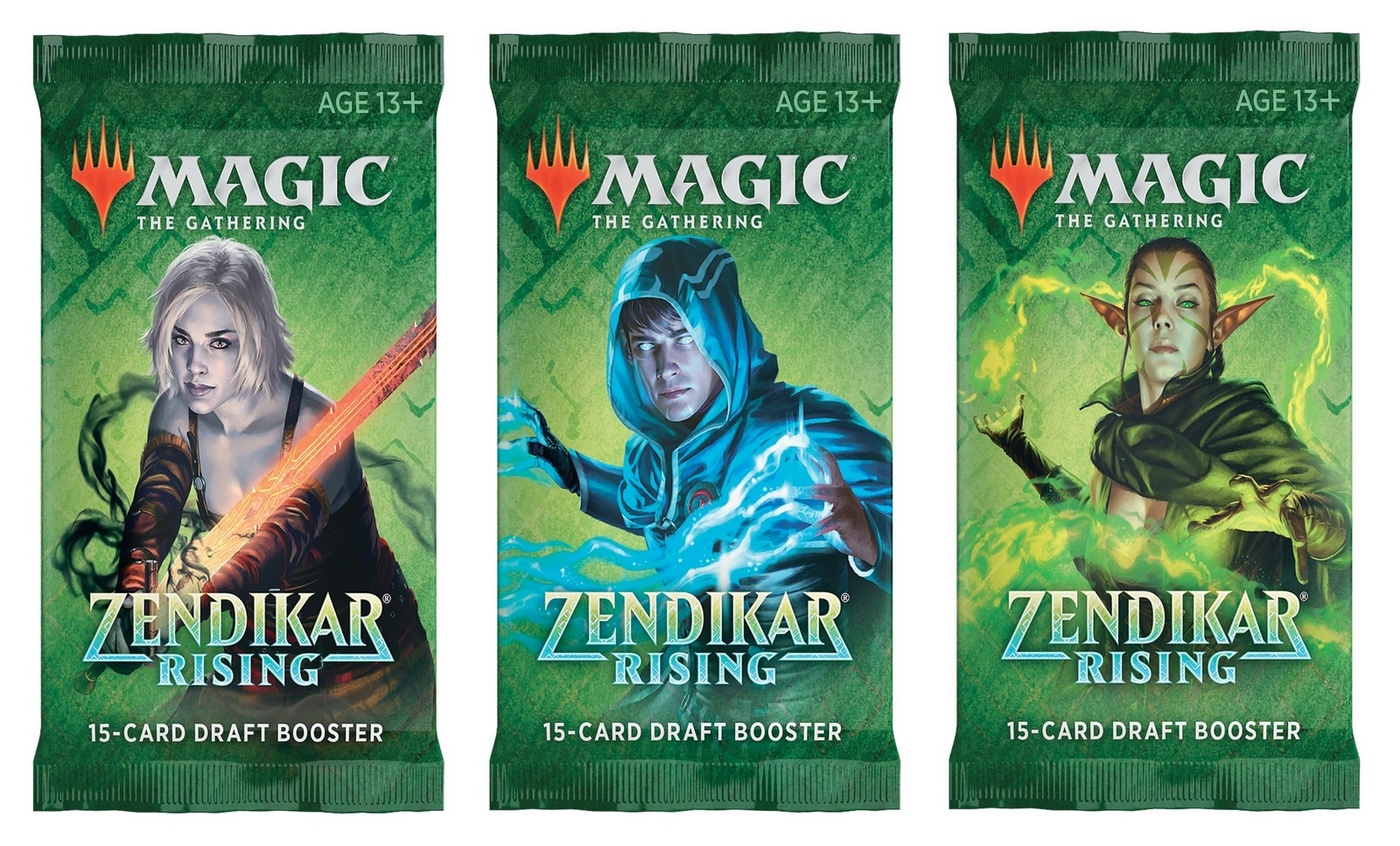 

3 драфт-бустера Wizards of the Coast Magic The Gathering Zendikar Rising на английском яз., Разноцветный