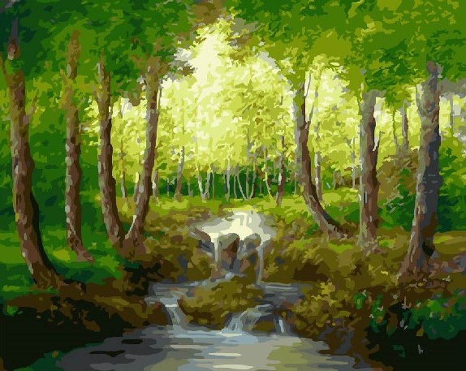 

Картина по номерам Paintboy (Premium) Лесной ручей, Лесной ручей