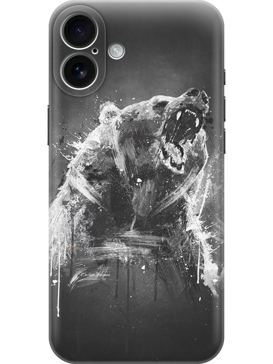 

Силиконовый чехол на Apple iPhone 16 Plus с принтом "Разъяренный медведь", Прозрачный;коричневый;серый;черный, 785197113