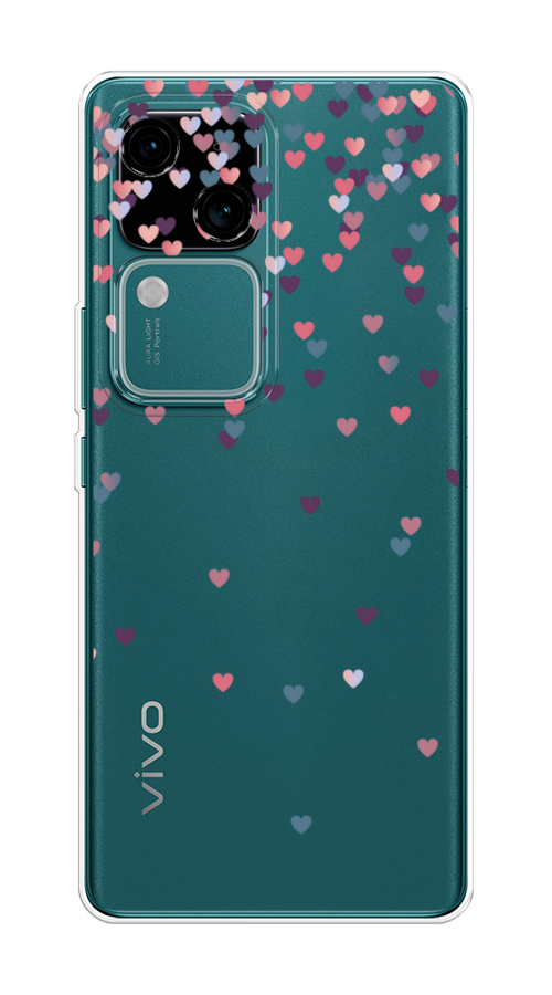 

Чехол на Vivo V30/S18 "Посыпка сердечки", Розовый;фиолетовый, 2610250-1