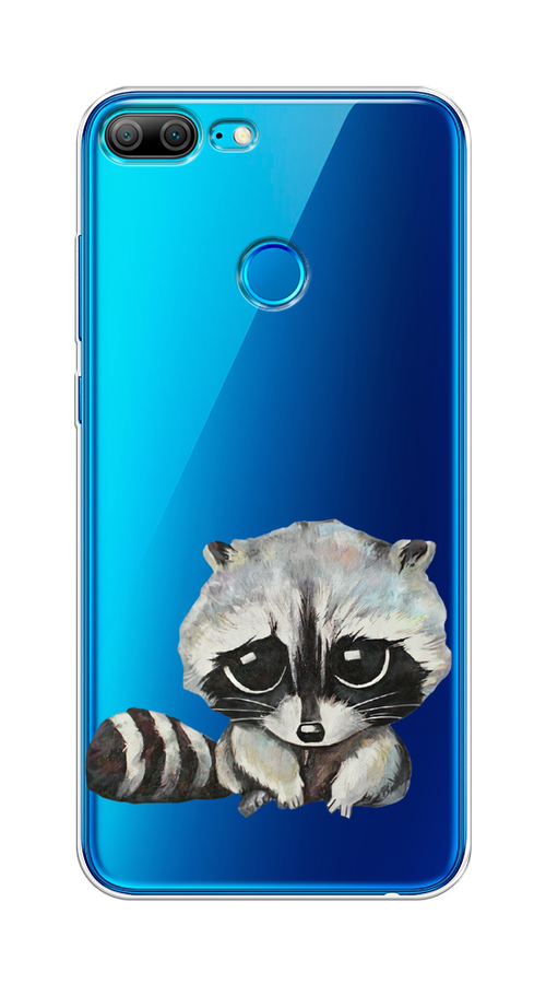 

Чехол на Honor 9 Lite "Большеглазый енот", Серый;черный;прозрачный, 64250-1