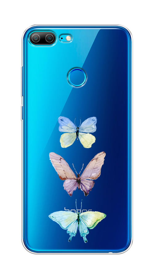 

Чехол на Honor 9 Lite "Акварельные бабочки", Бирюзовый;розовый, 64250-1