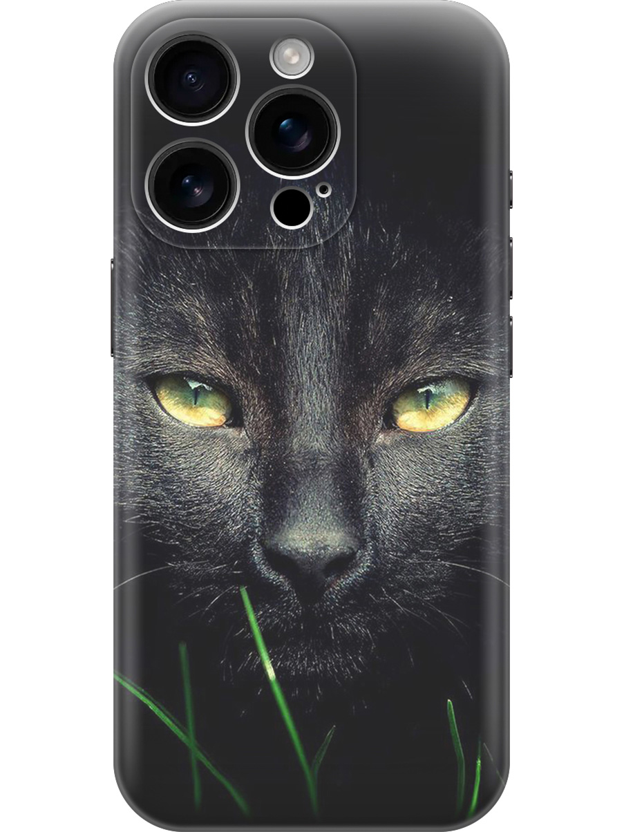 

Силиконовый чехол на Apple iPhone 16 Pro с принтом "Кошка в темноте", Прозрачный;серый;черный, 785197712
