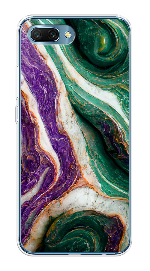 

Чехол на Honor 10 "Фиолетово-зеленый мрамор", Зеленый;фиолетовый, 65350-1