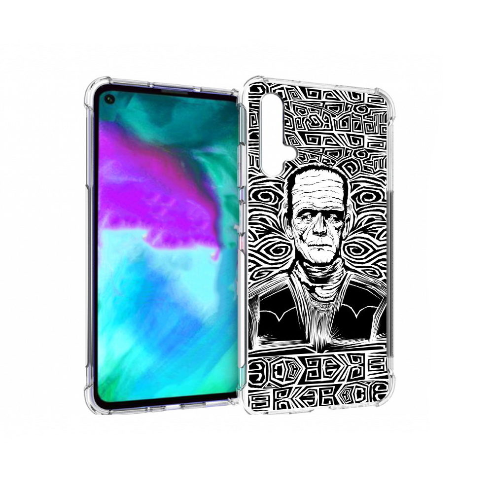 

Чехол бампер MyPads франкенштейн черно белый для Huawei nova 5T, Прозрачный, Tocco