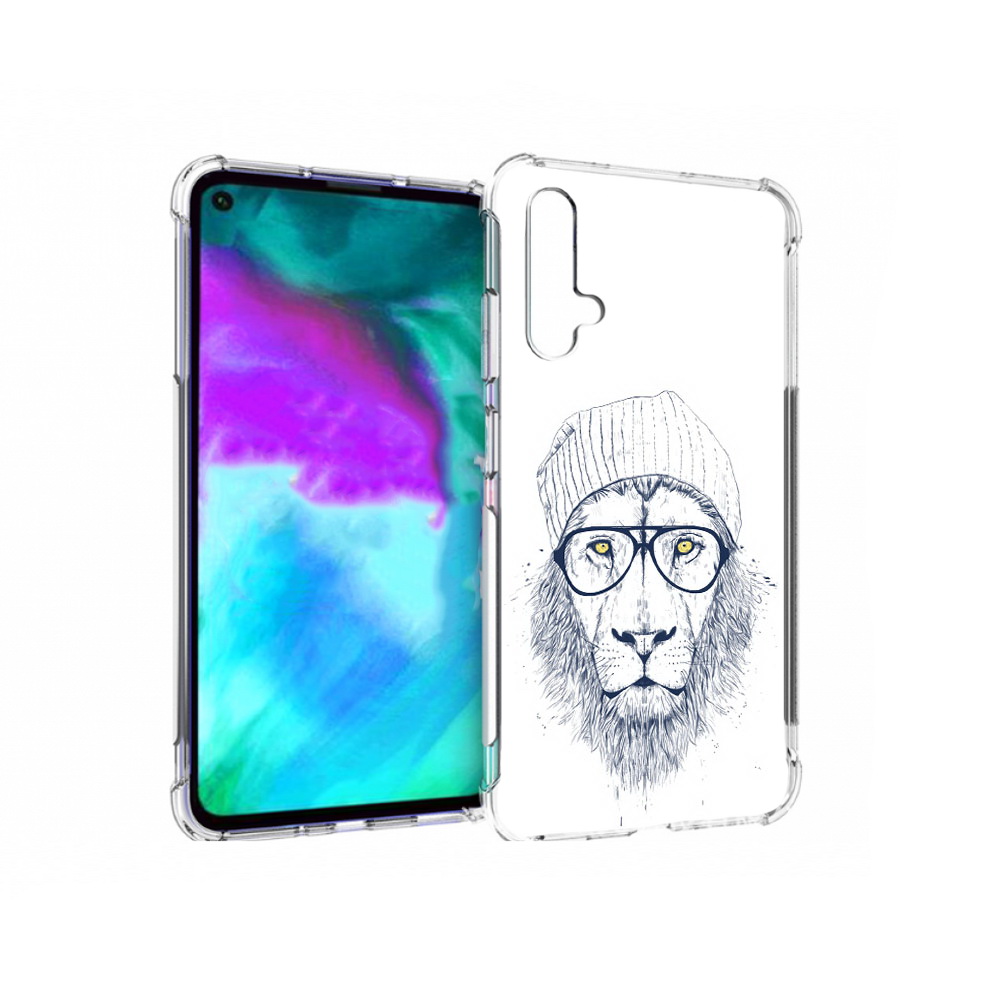 

Чехол бампер MyPads хиппи лев для Huawei nova 5T противоударный, Прозрачный, Tocco