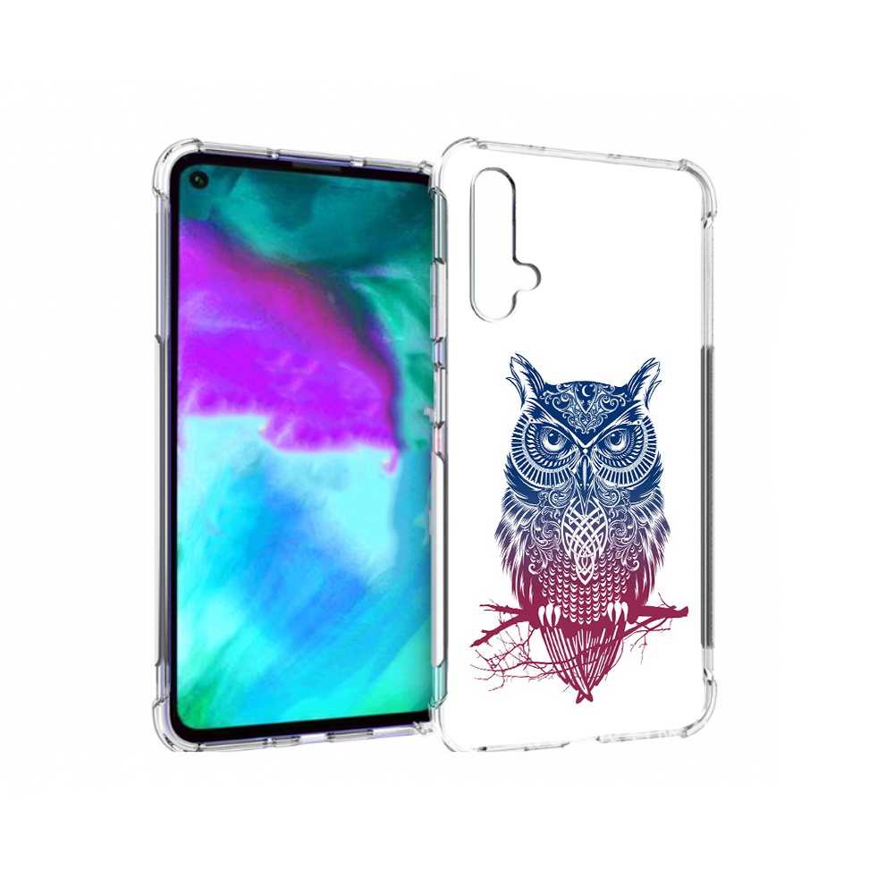 

Чехол бампер MyPads хиппи сова для Huawei nova 5T противоударный, Прозрачный, Tocco