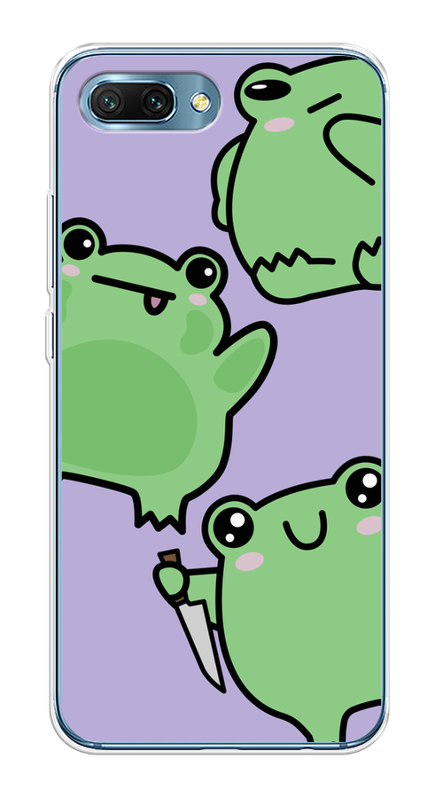 

Чехол на Honor 10 "Опасные лягушата", Фиолетовый;зеленый;черный, 65350-1