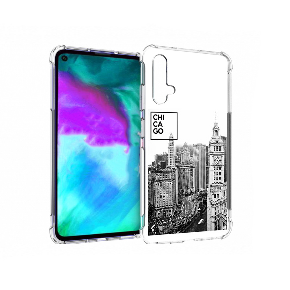 

Чехол бампер MyPads черно белый чикаго для Huawei nova 5T против, Прозрачный, Tocco