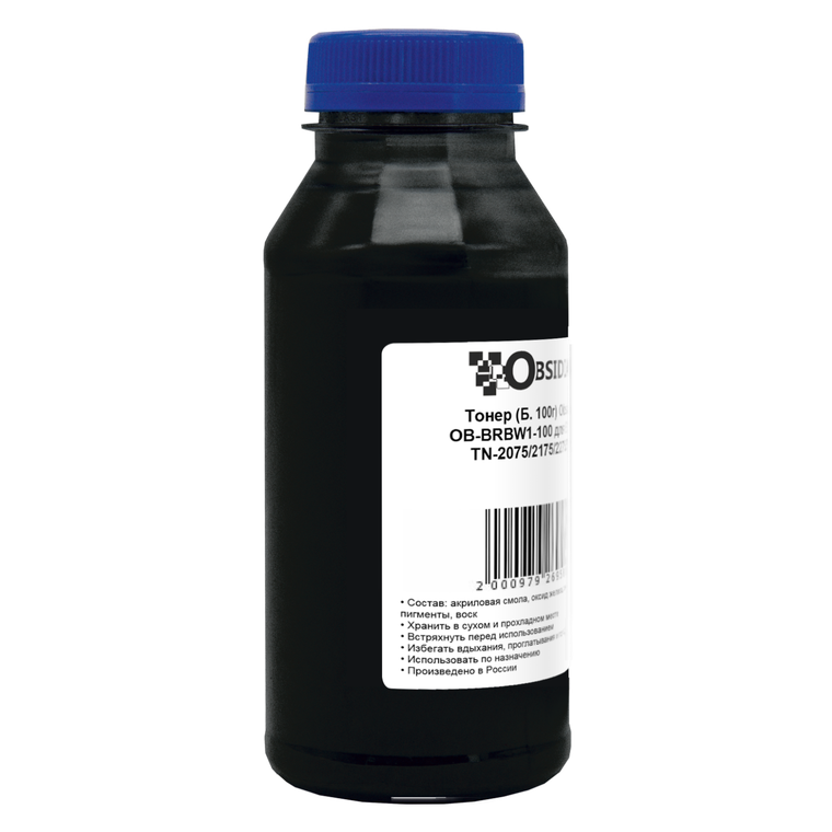 

Тонер Б. 100г Obsidian OB-BRBW1-100 для Brother TN-2075 2175 2275 2375, Черный