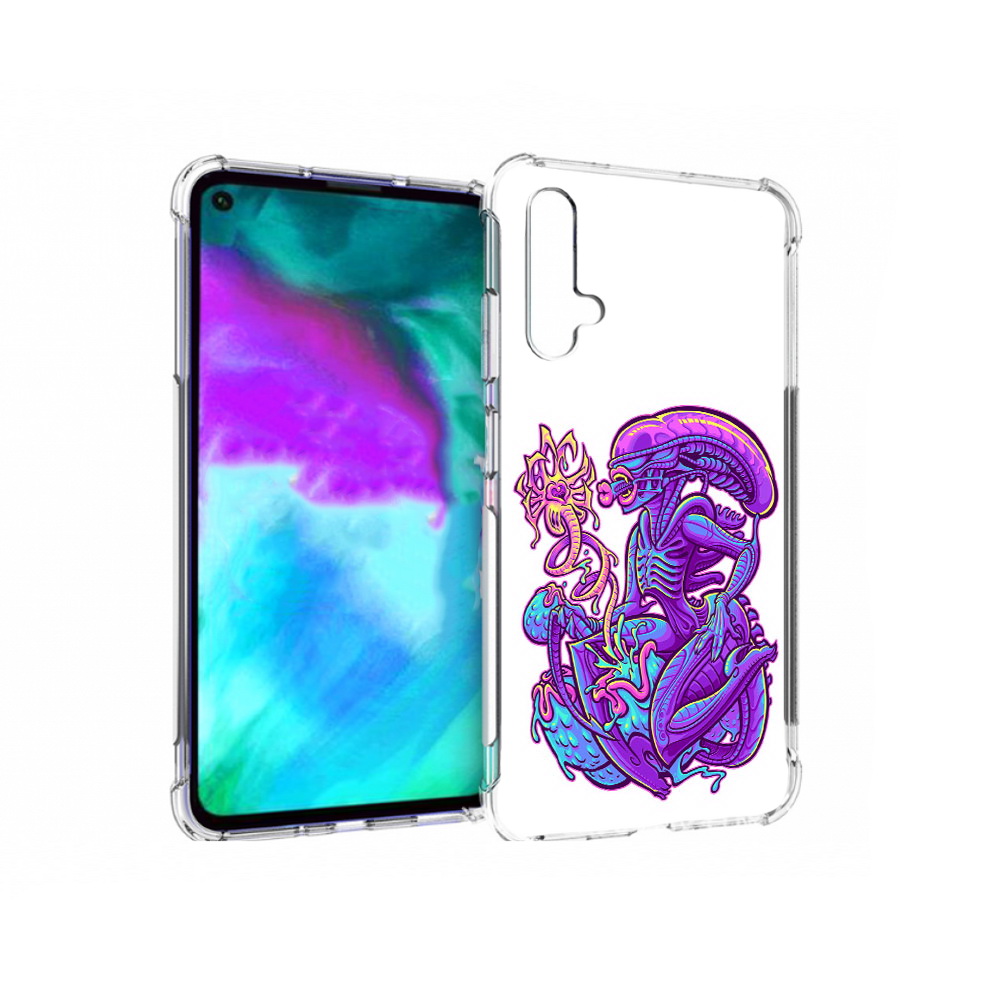 Чехол бампер MyPads чужой фиолетовый цвет для Huawei nova 5T про