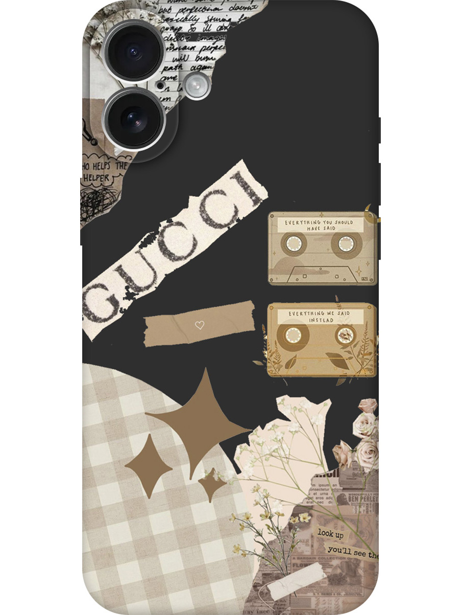 

Силиконовый чехол на Apple iPhone 16 Plus с принтом "Модные стикеры" матовый черный, Черный;прозрачный;бежевый;белый, 785197151