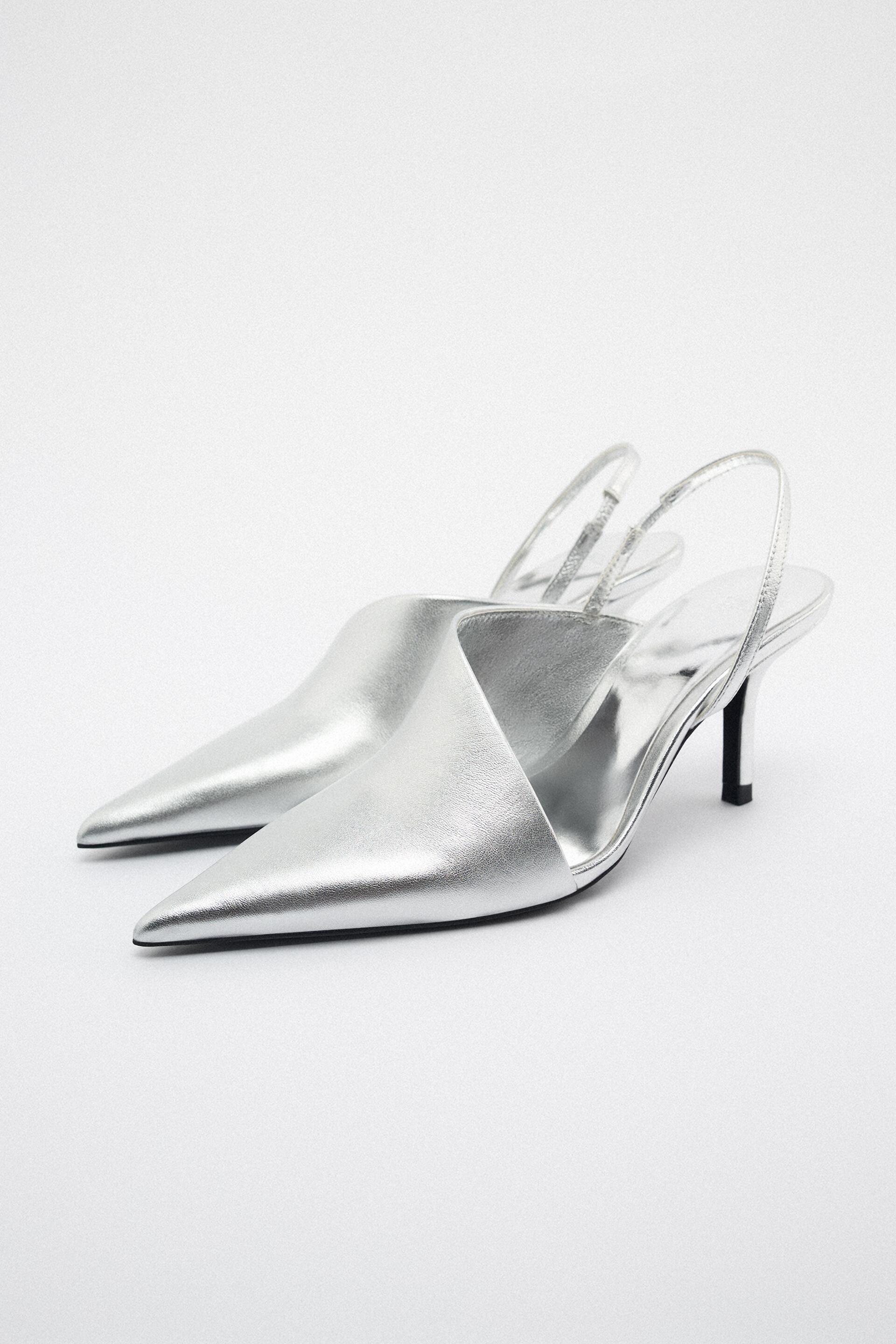 

Туфли женские ZARA 209895 серебристые 36 RU (доставка из-за рубежа), 209895