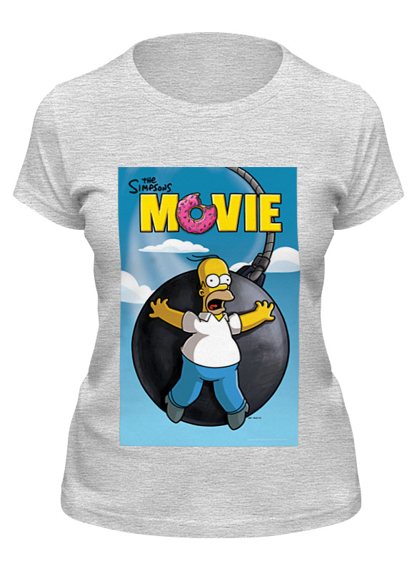 

Футболка женская Printio Simpsons / симпсоны серая M, Simpsons / симпсоны