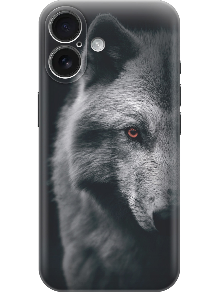 

Силиконовый чехол на Apple iPhone 16 с принтом "Красноглазый волк", Прозрачный;красный;серый;черный, 785196513