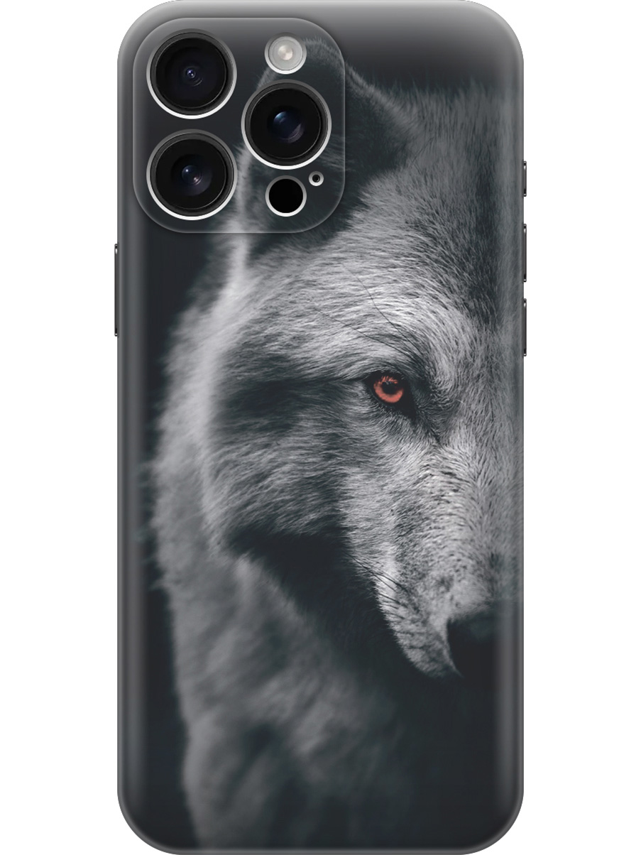 

Силиконовый чехол на Apple iPhone 16 Pro Max с принтом "Красноглазый волк", Прозрачный;красный;серый;черный, 785198313