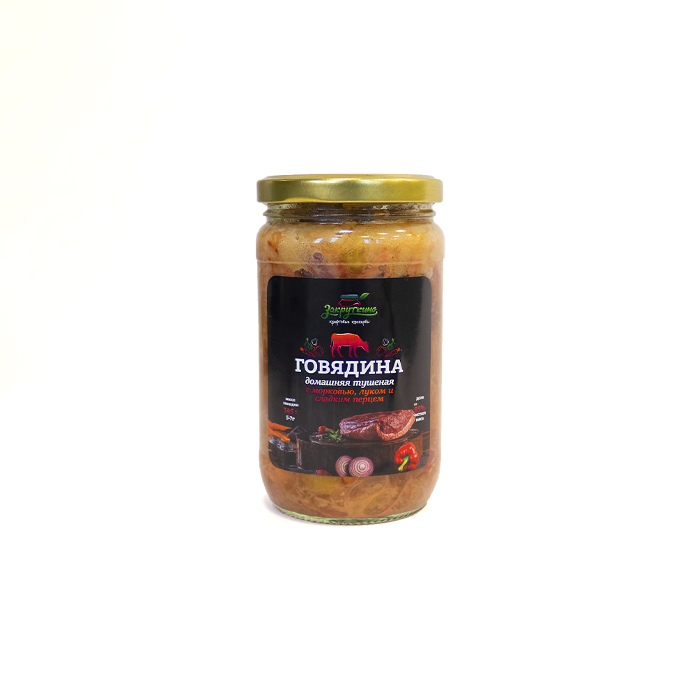 

Говядина тушеная Закруткино с овощами, 345 г, Говядина с овощами