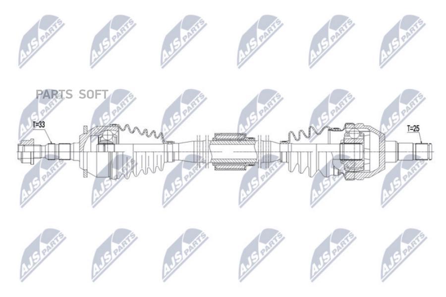 

Npw-Pl-067_Полуось Opel Astra J 1.4T 09- Правая NTY npwpl067