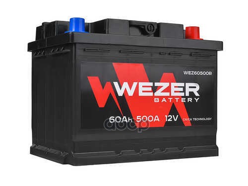 Wez60500r_аккумуляторная Батарея! 60ah 500a +Справа 242/175/190 WEZER арт. WEZ60500R