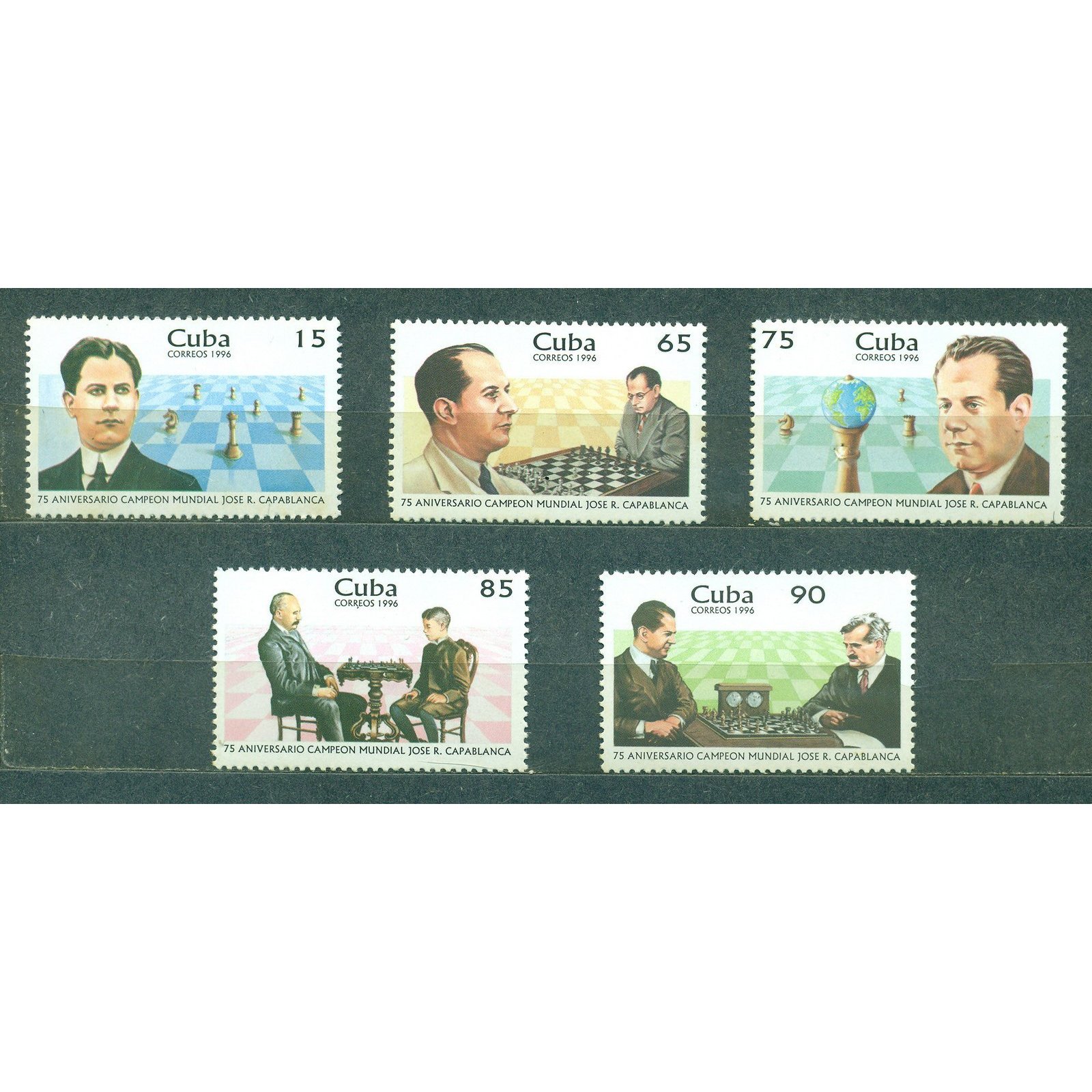 

Почтовые марки Куба 75-я годовщина победы в первом чемпионате мира Хосе Рауля Капабланки