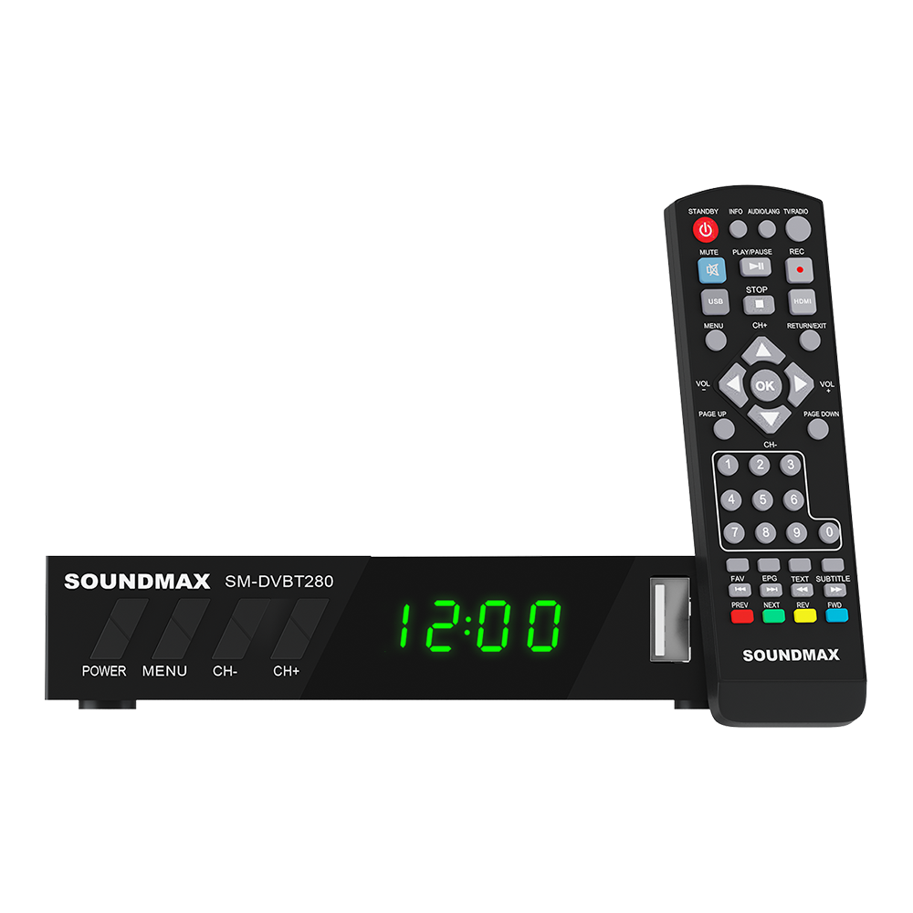 

DVB-T2 приставка Soundmax SM-DVBT280 Black, SM-DVBT280