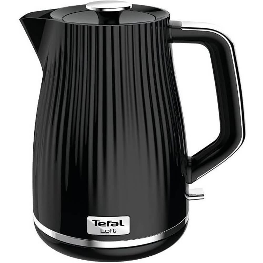 Чайник электрический Tefal Loft KO250830 1.7 л черный тостер tefal loft 2s tt761138