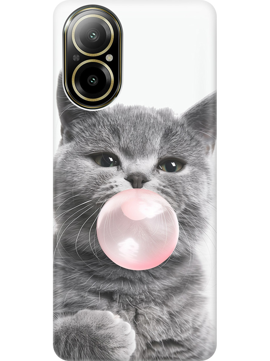 

Силиконовый чехол на Realme C67 с принтом "Котик и жвачка", Прозрачный;белый;розовый;серый, 780484611