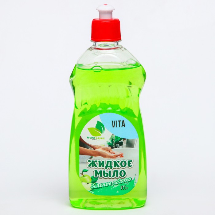 Жидкое мыло VITA Зеленое яблоко 500 мл. косметическое мыло дивный сад зеленое яблоко 90 гр