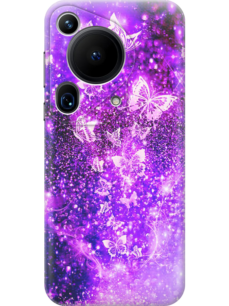 

Силиконовый чехол на Huawei Pura 70 Ultra с принтом "Фиолетовые бабочки", Прозрачный;фиолетовый;черный, 782625821