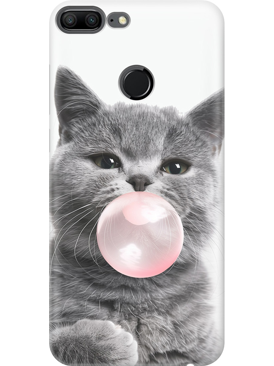 

Силиконовый чехол на Honor 9 Lite с принтом "Котик и жвачка", Прозрачный;белый;розовый;серый, 717568411