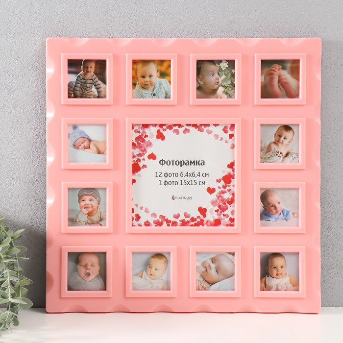 

Мультирамка Platinum 12 месяцев коллаж на 13 фото 1/15х15 см, 11/6,4х6,4 см, розовый