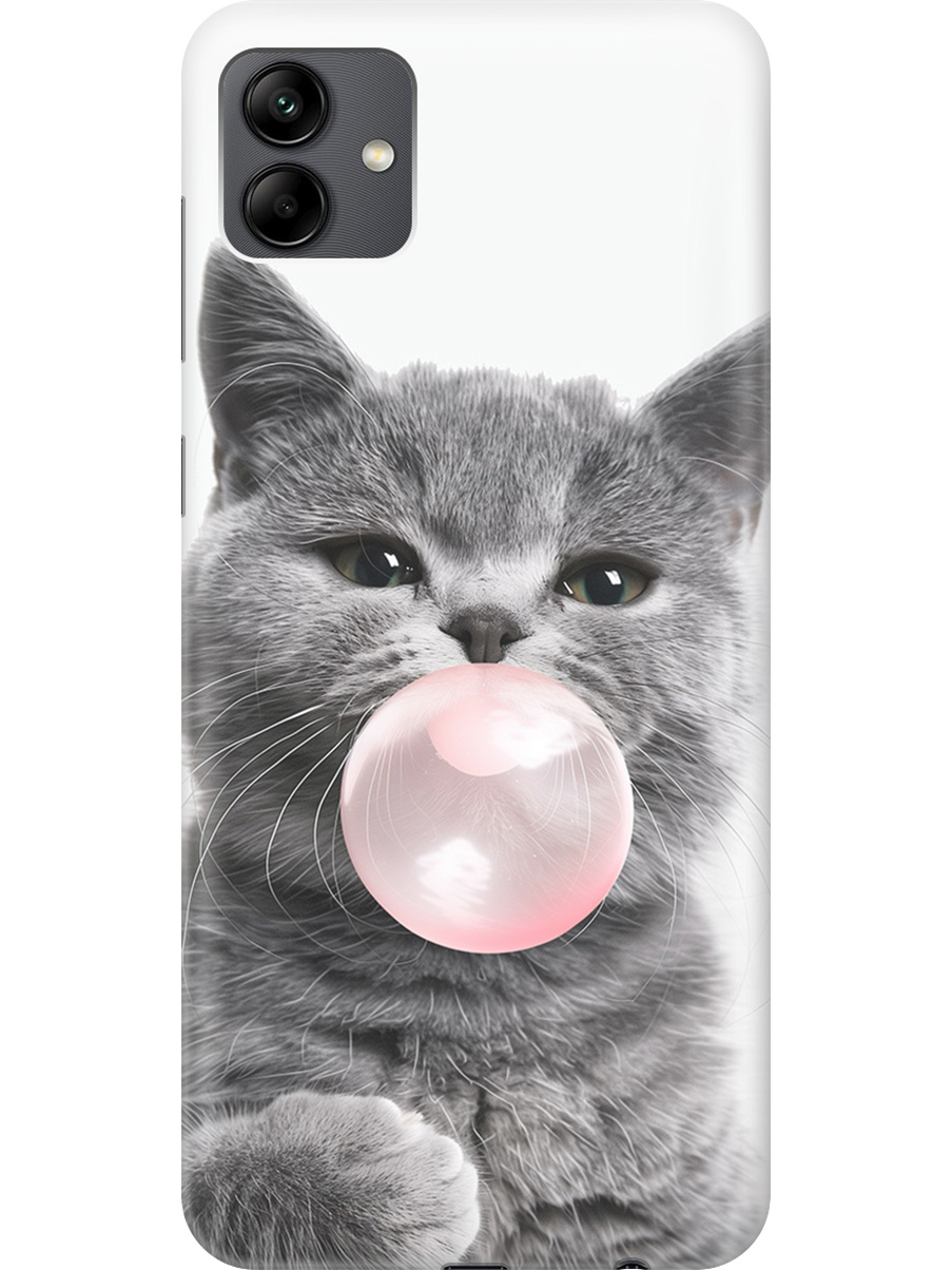 

Силиконовый чехол на Samsung Galaxy A04 с принтом "Котик и жвачка", Прозрачный;белый;розовый;серый, 766735011