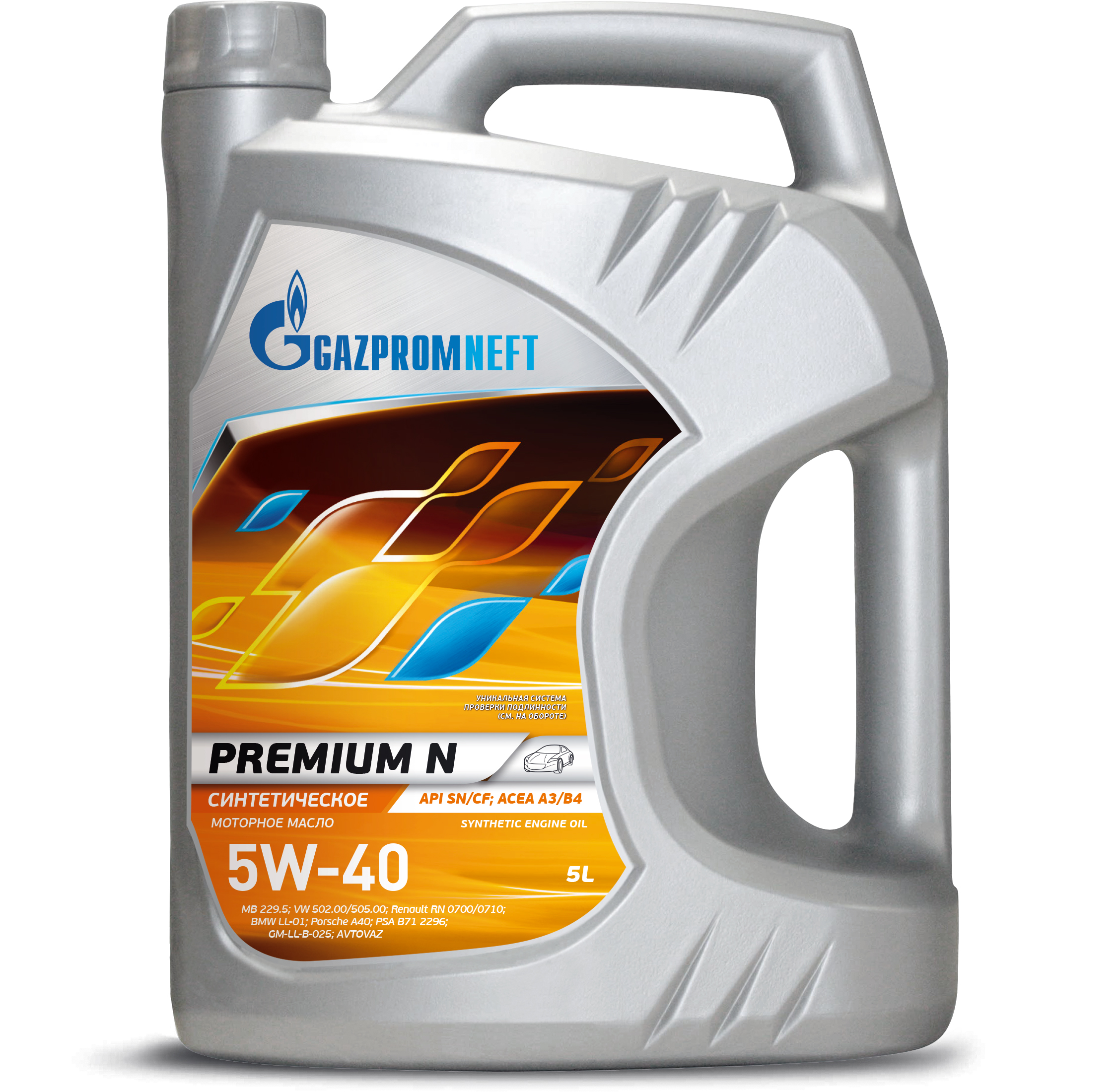 

Моторное масло Gazpromneft Premium N 5W40 5л, Газпромнефть Premium N 5W-40